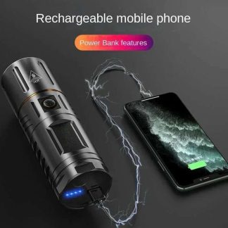 WATERPROOF STRONG LED FLASHLIGHT WITH POWER BANK