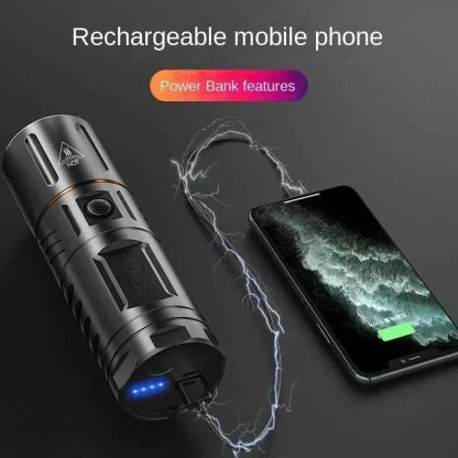 WATERPROOF STRONG LED FLASHLIGHT WITH POWER BANK